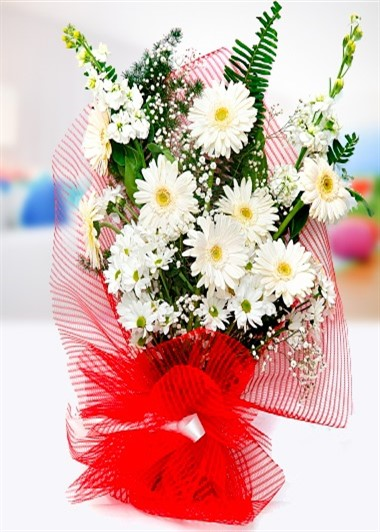 Beyaz Gerbera Buketi